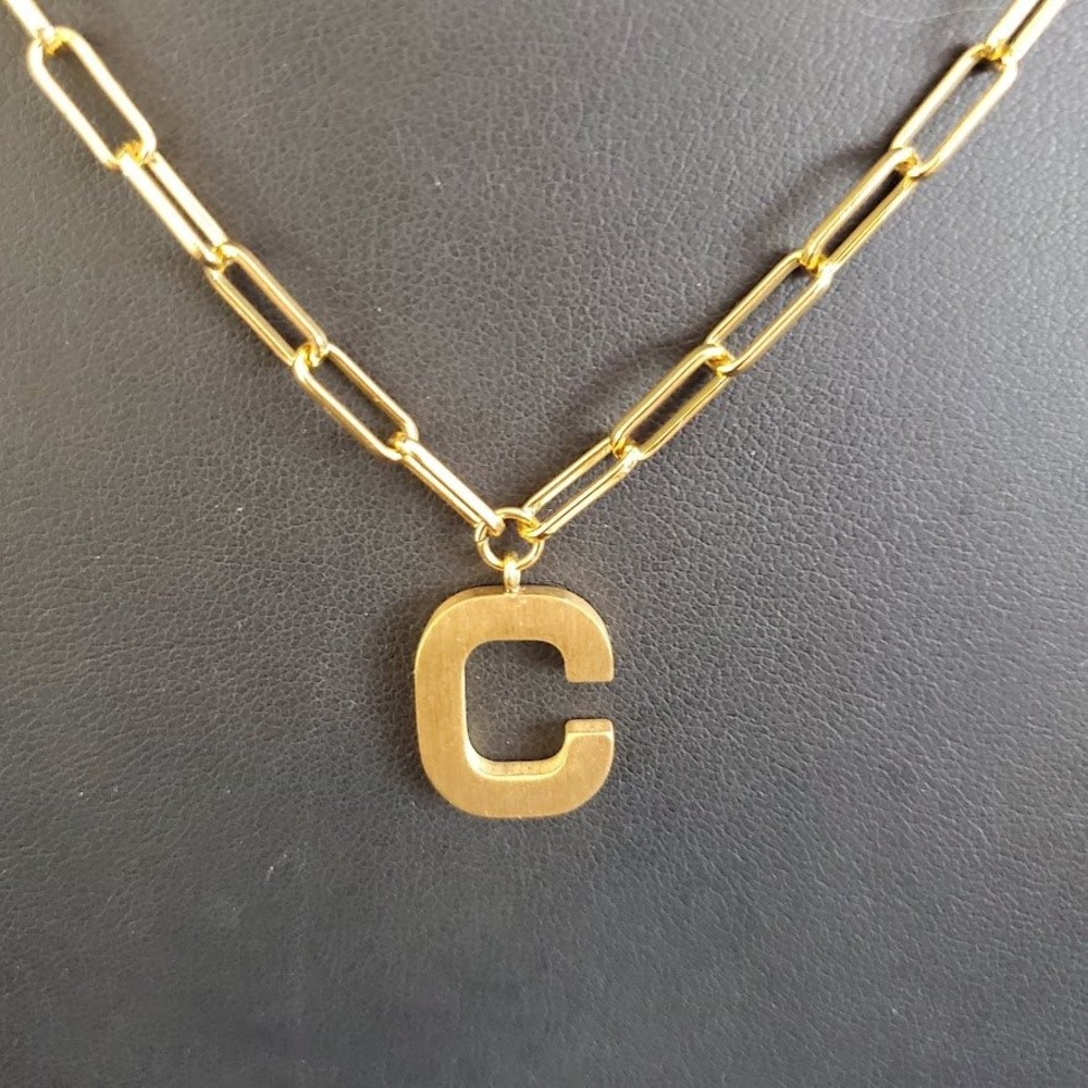 Kate Spade New York Initial This Letter C Paperclip Chain Necklace Gold Tone NWT - Picture 3 of 6